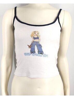 Women's Subdued Your Dream Girl Y2K Cropped Tank Top Shirt Small Baggy Jeans